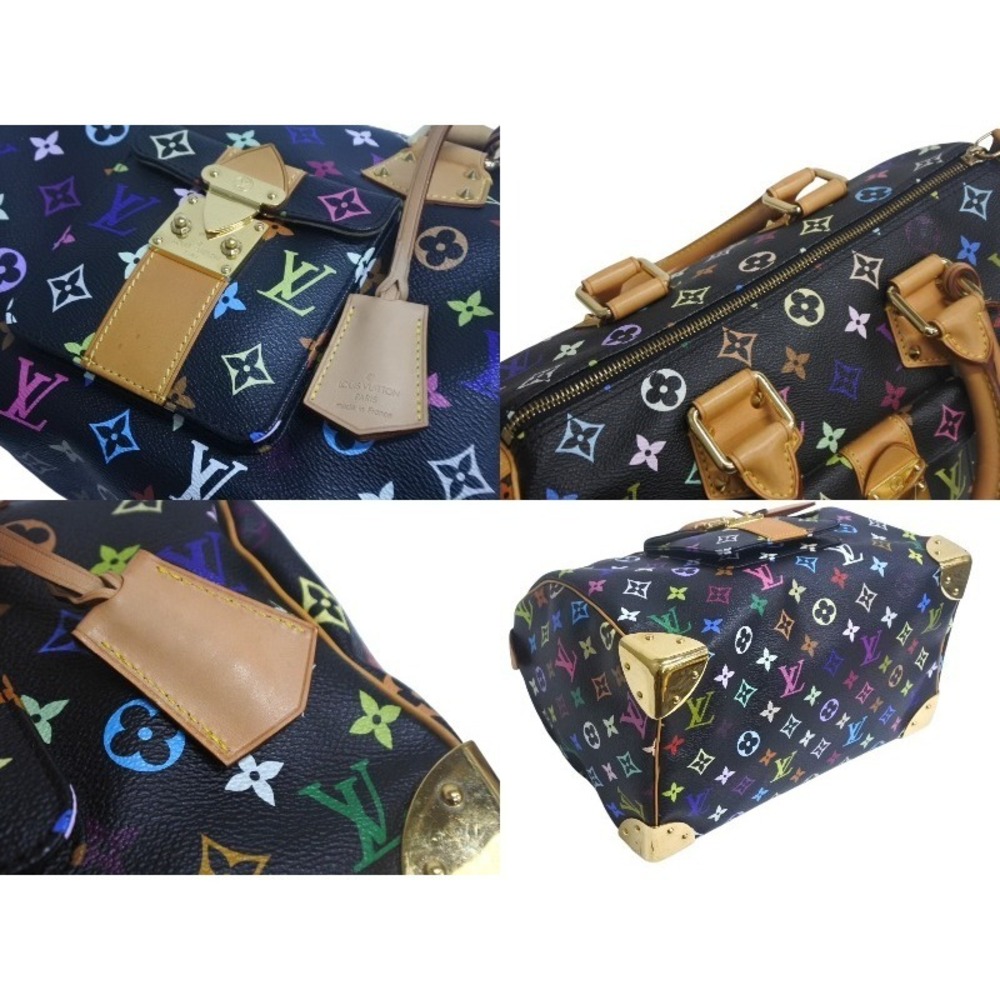 Louis Vuitton Monogram Black Speedy Handbag Takashi by Murakami Multicolore - Picture 6 of 9